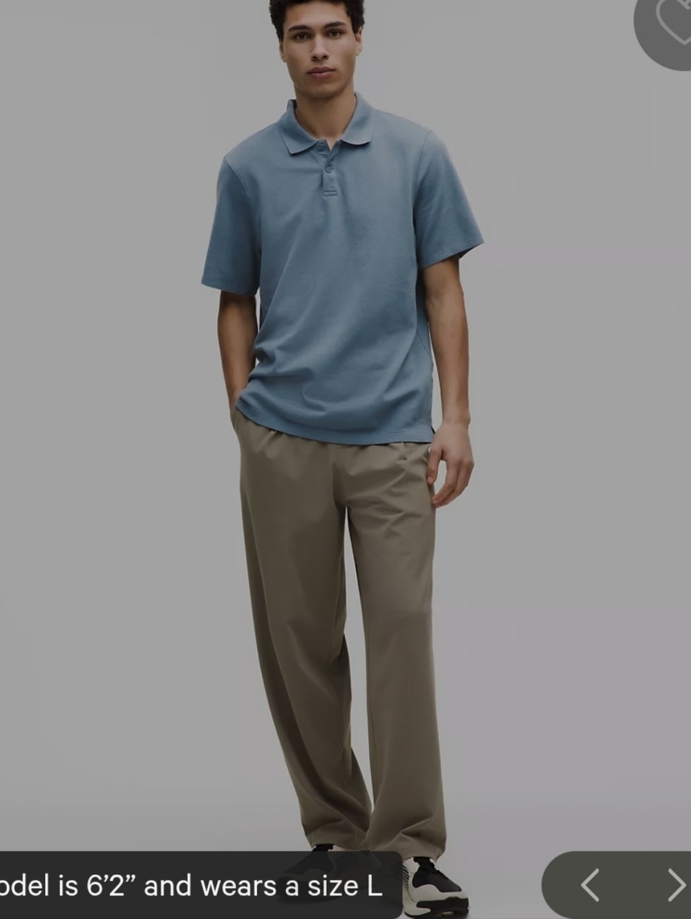 Lululemon Athletica Cotton Pique Polo Golf Short Steel Blue XL Like New